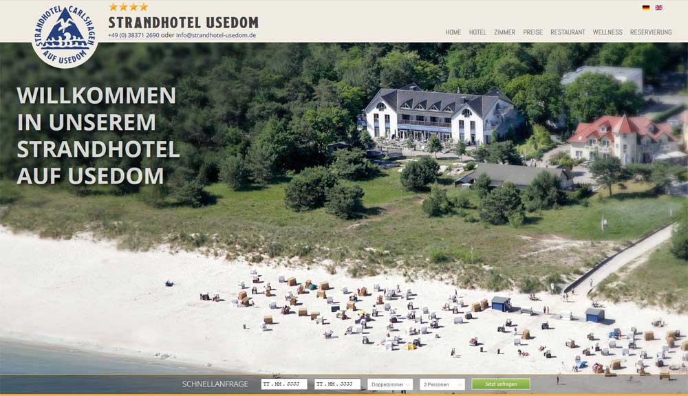 webdesign rostock strandhotel usedom
